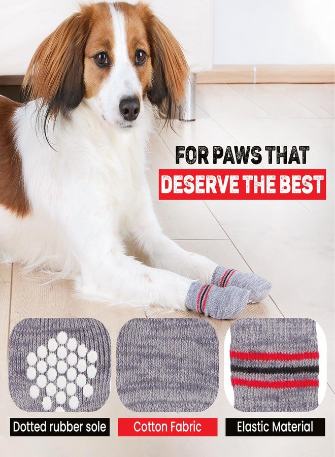 Trixie Non-Slip Socks for Dogs - Anti-Slip Paw Protector Socks for Cold Floors & Wound Protection - 1 X Set of 4 Soft Grip Socks (XS-S, Grey, Color May Vary) - Image 5